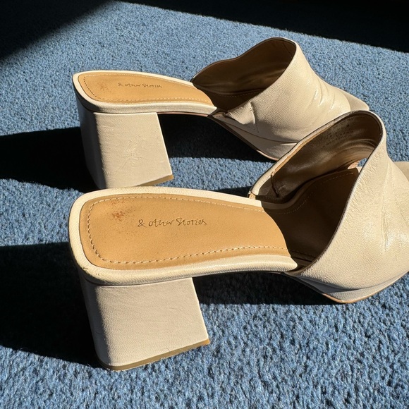 Classic Leather Mules by & Other Stories - Beige - Size USA 8.5, EUR 39 - Picture 6 of 7